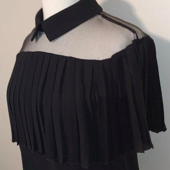 For Cynthia Tops - FOR CYNTHIA Sheer Black Top EUC